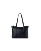 Sac bandoulière en cuir Taranto noir - 32x10x22 cm