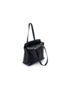 Sac bandoulière en cuir Taranto noir - 32x10x22 cm