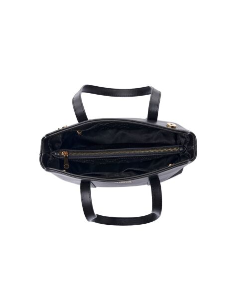 Sac bandoulière en cuir Taranto noir - 32x10x22 cm