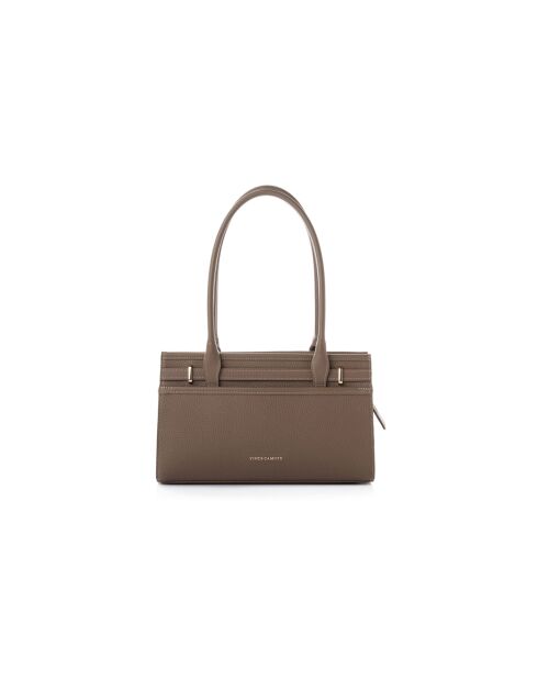 Sac bandoulière en cuir Viterbo taupe foncé - 33x12x20 cm