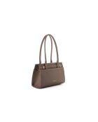 Bolso de hombro Viterbo de piel marrón oscuro - 33x12x20 cm
