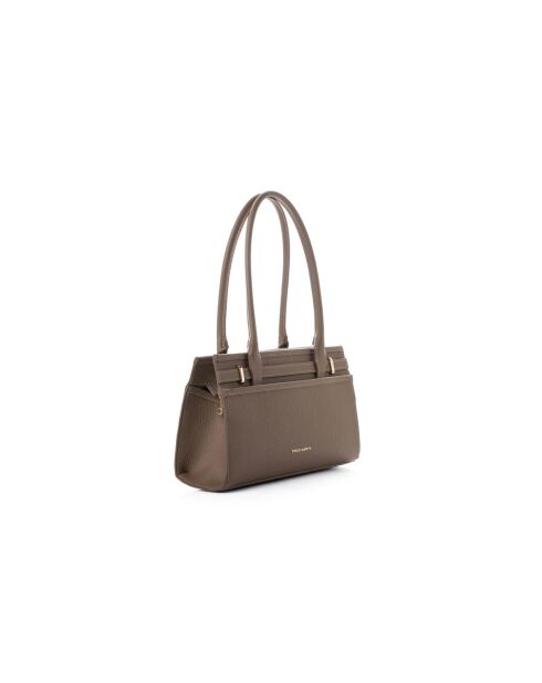 Sac bandoulière en cuir Viterbo taupe foncé - 33x12x20 cm