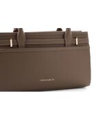 Bolso de hombro Viterbo de piel marrón oscuro - 33x12x20 cm