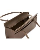 Bolso de hombro Viterbo de piel marrón oscuro - 33x12x20 cm