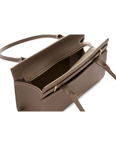 Bolso de hombro Viterbo de piel marrón oscuro - 33x12x20 cm