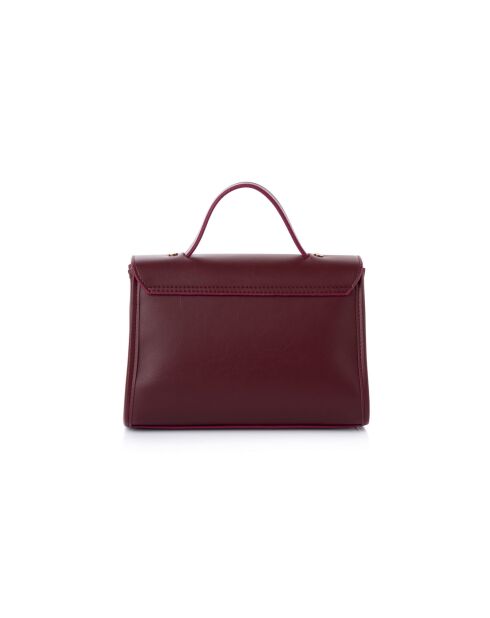 Sac à main en cuir Gela bourgogne - 25x9x18 cm