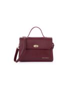 Sac à main en cuir Gela bourgogne - 25x9x18 cm