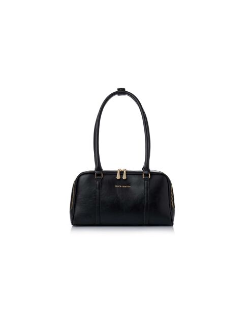 Sac bandoulière en cuir Forli noir - 32x6x11 cm