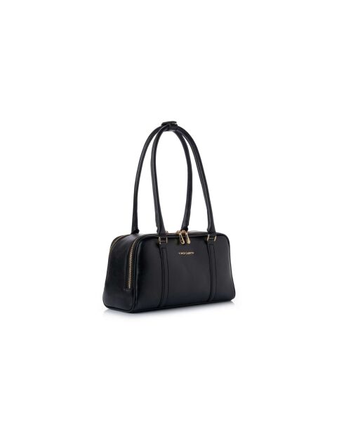 Sac bandoulière en cuir Forli noir - 32x6x11 cm