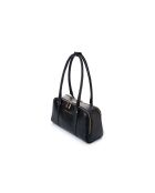 Bandolera Forli de piel negra - 32x6x11 cm
