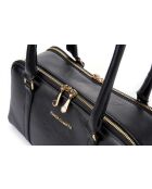 Bandolera Forli de piel negra - 32x6x11 cm