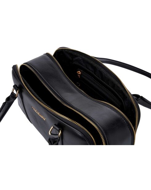 Bandolera Forli de piel negra - 32x6x11 cm