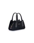 Bolso de piel Bérgamo gamuza negra - 25x11x13 cm