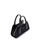 Bolso de piel Bérgamo gamuza negra - 25x11x13 cm