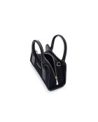 Bolso de piel Bérgamo gamuza negra - 25x11x13 cm