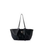Bandolera de piel negra Foggia - 48x12x25 cm
