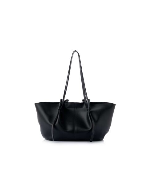 Sac bandoulière en cuir Foggia noir - 48x12x25 cm