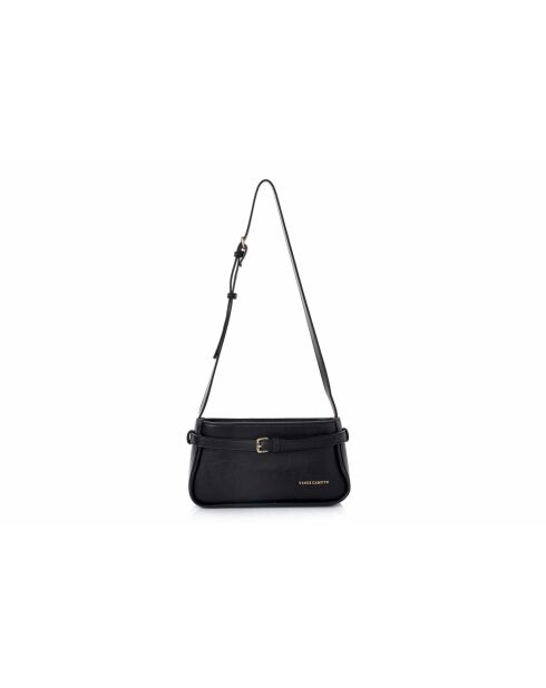 Sac bandoulière en cuir Atri noir - 25x6,5x14 cm