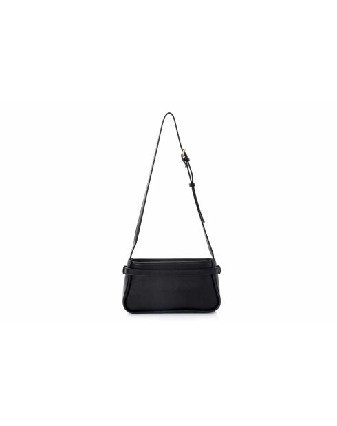 Sac bandoulière en cuir Atri noir - 25x6,5x14 cm