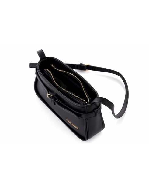 Bandolera de piel Atri negra - 25x6,5x14 cm