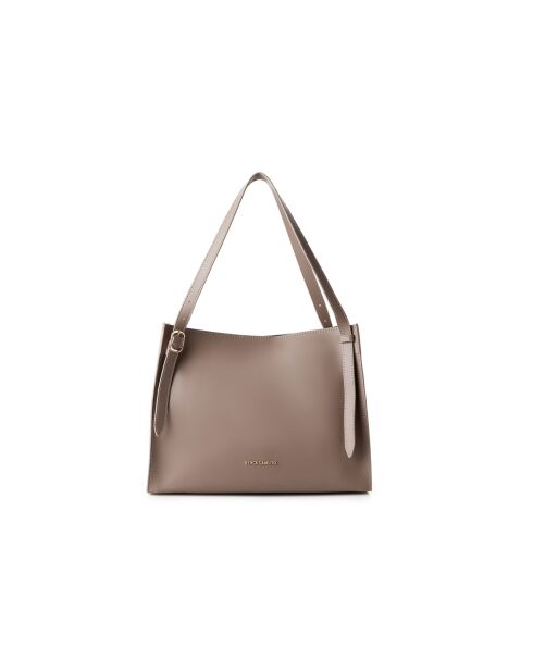 Tote bag en cuir Palermo taupe - 35x15x27 cm