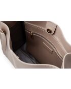 Bolso Palermo de piel color topo - 35x15x27 cm