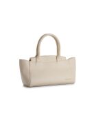Tote bag en cuir Messina crème - 33,5x14x15 cm