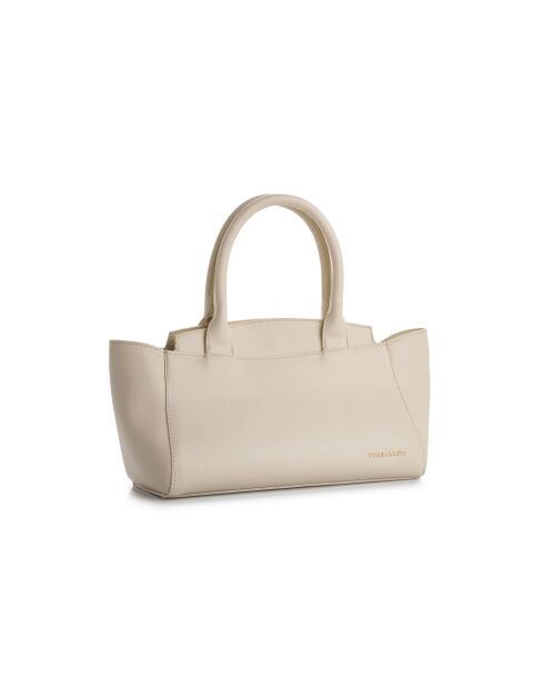 Tote bag en cuir Messina crème - 33,5x14x15 cm