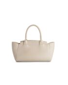 Tote bag en cuir Messina crème - 33,5x14x15 cm