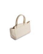 Tote bag en cuir Messina crème - 33,5x14x15 cm