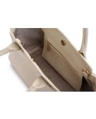 Tote bag en cuir Messina crème - 33,5x14x15 cm