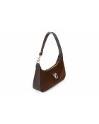 Bandolera Cosenza de piel gamuza marrón - 27x6,5x12,5 cm