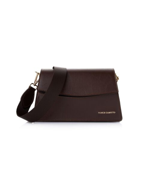 Sac bandoulière en cuir Syracuse marron - 26x10,5x16 cm