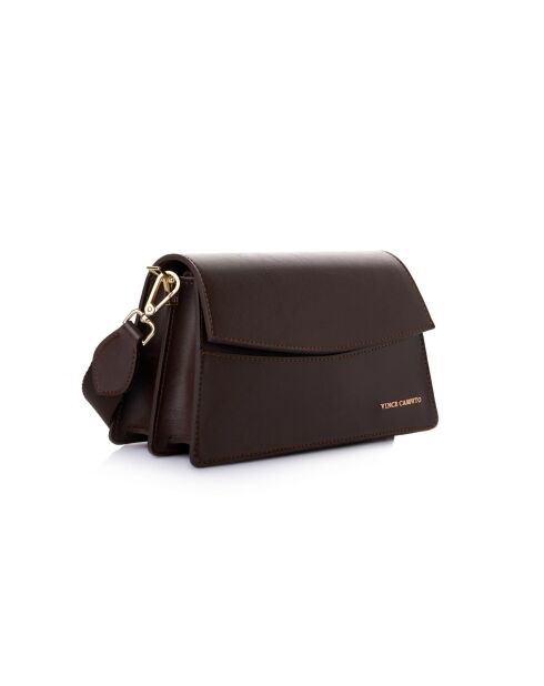 Sac bandoulière en cuir Syracuse marron - 26x10,5x16 cm