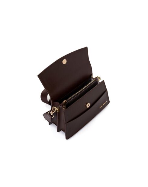 Bandolera Syracuse de piel marrón - 26x10,5x16 cm