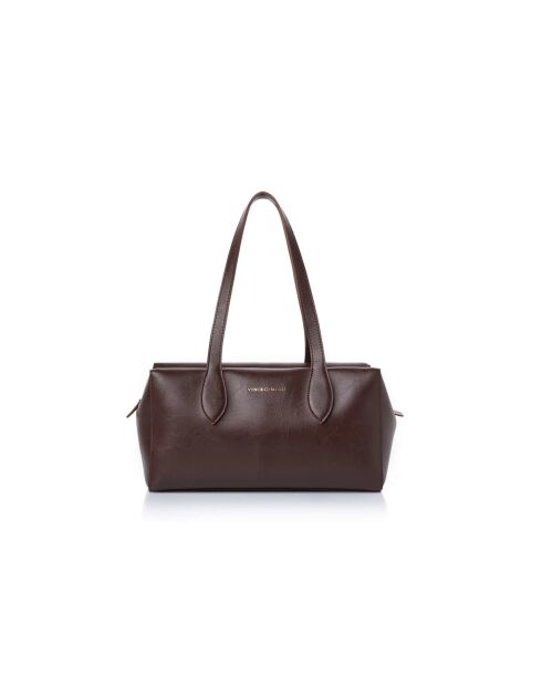 Sac bandoulière en cuir Liguria marron chocolat - 31x17x19 cm