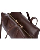 Bandolera de piel Liguria marrón chocolate - 31x17x19 cm