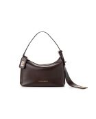 Bolso de hombro Novara de piel marrón - 24x10x16 cm
