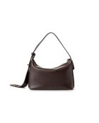 Bolso de hombro Novara de piel marrón - 24x10x16 cm