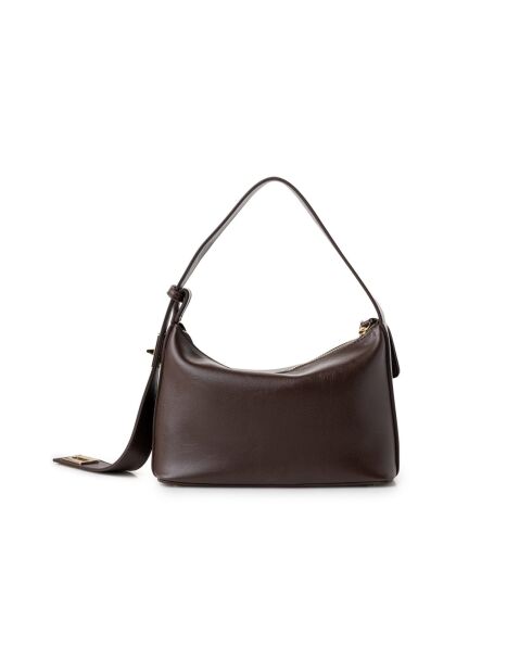 Sac bandoulière en cuir Novara marron - 24x10x16 cm