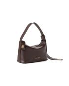 Bolso de hombro Novara de piel marrón - 24x10x16 cm