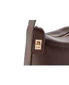 Bolso de hombro Novara de piel marrón - 24x10x16 cm