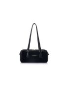 Sac bandoulière en cuir Treviso daim suède noir - 30x13x13 cm