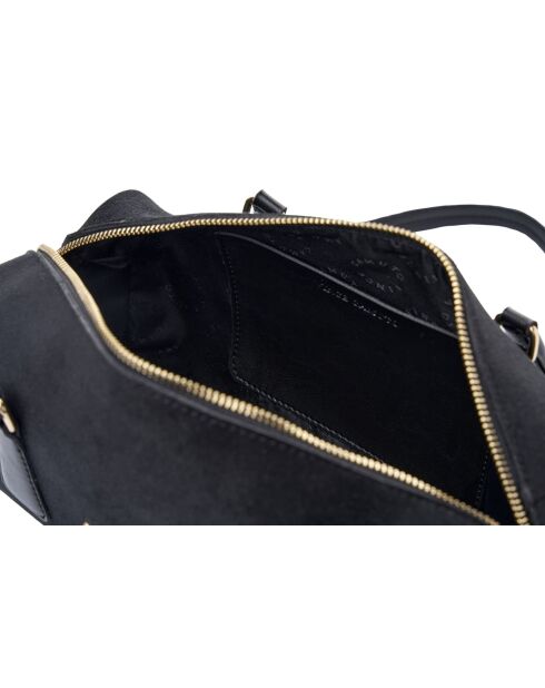 Sac bandoulière en cuir Treviso daim suède noir - 30x13x13 cm