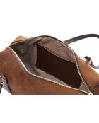 Bandolera de piel Treviso gamuza marrón - 30x13x13 cm