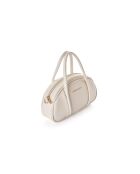Bolso de mano Asti de piel crema - 27x8x15 cm