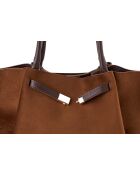 Bolso de piel Prato gamuza marrón gamuza - 52x13x27 cm