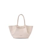 Creme leren draagtas Prato - 52x13x27 cm