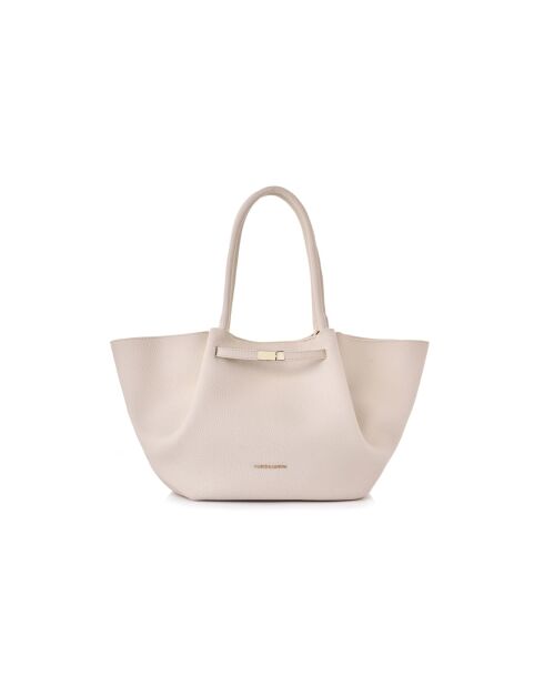 Tote bag en cuir Prato crème - 52x13x27 cm
