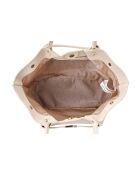Creme leren draagtas Prato - 52x13x27 cm